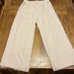 Beige Lenin Pants
